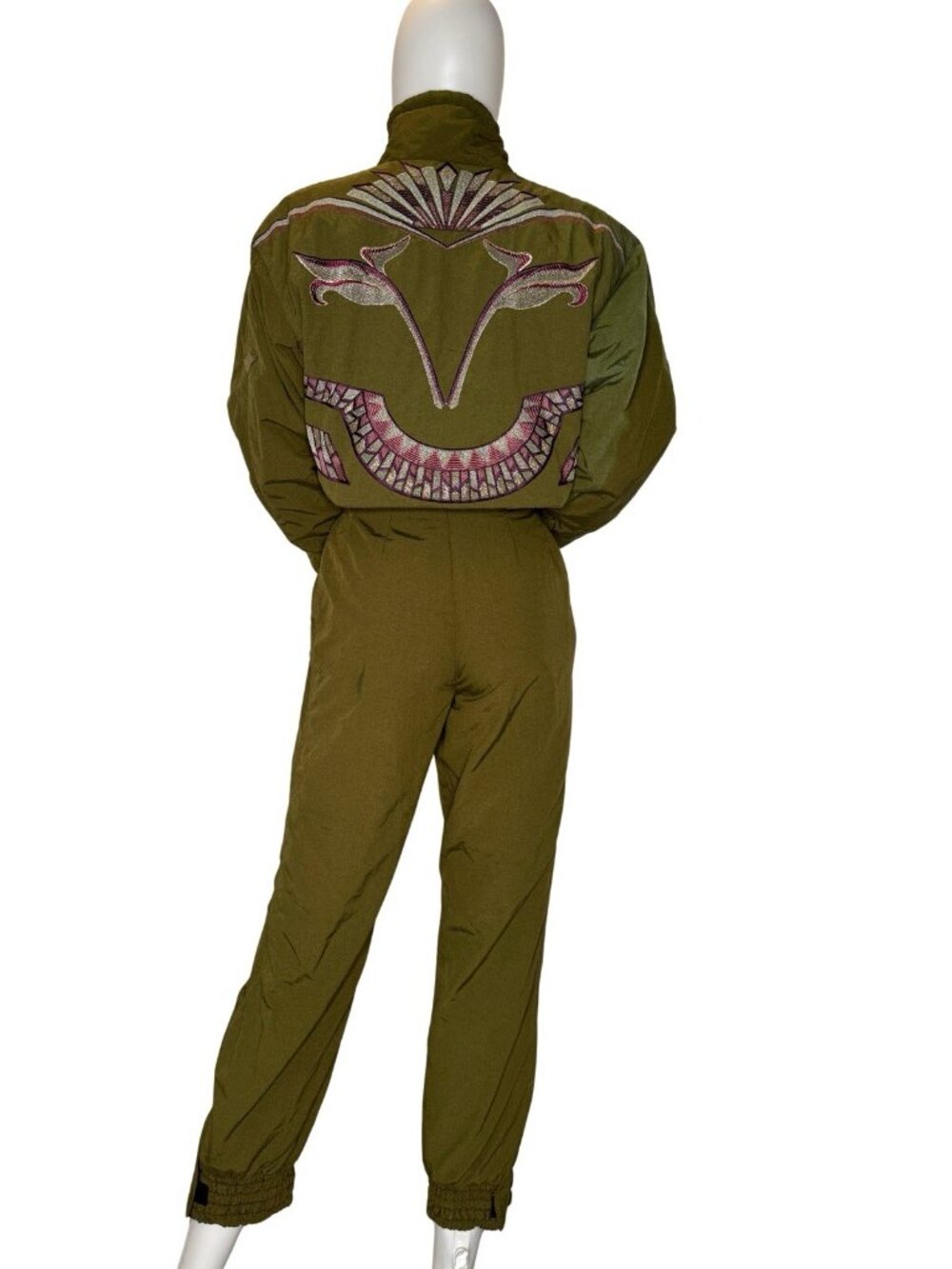 Vintage Bogner Ski suit Size 4 S Green Embroidered